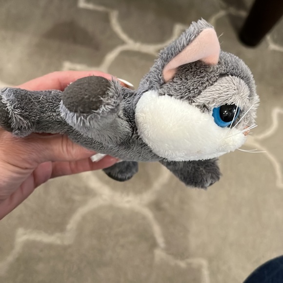 Russ Berrie Smokie Grey gray cat 5” plush plushie big blue eyes stuffed animal - Picture 5 of 15